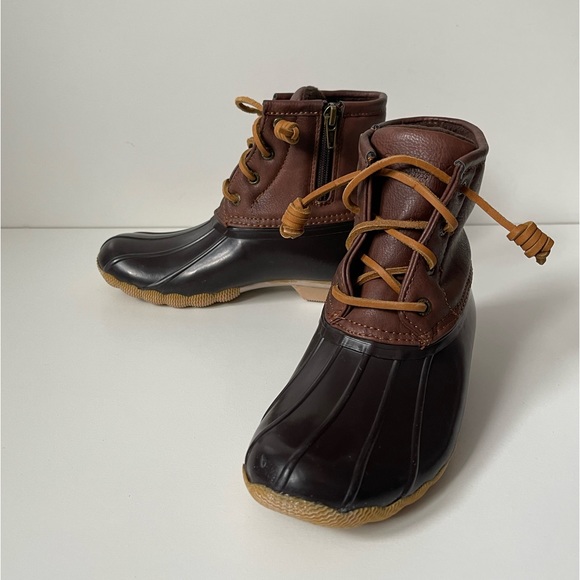 Sperry Topsider Kid’s Unisex Saltwater Water-resistant Rain Boot - Brown - Picture 6 of 16